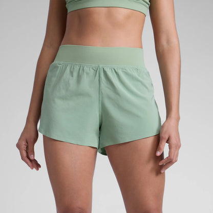 CRZ YOGA Women's High Waisted Dolphin Athletic Running Shorts with 3" High Split and Comfortable Mesh Liner for Gym and Track Workouts