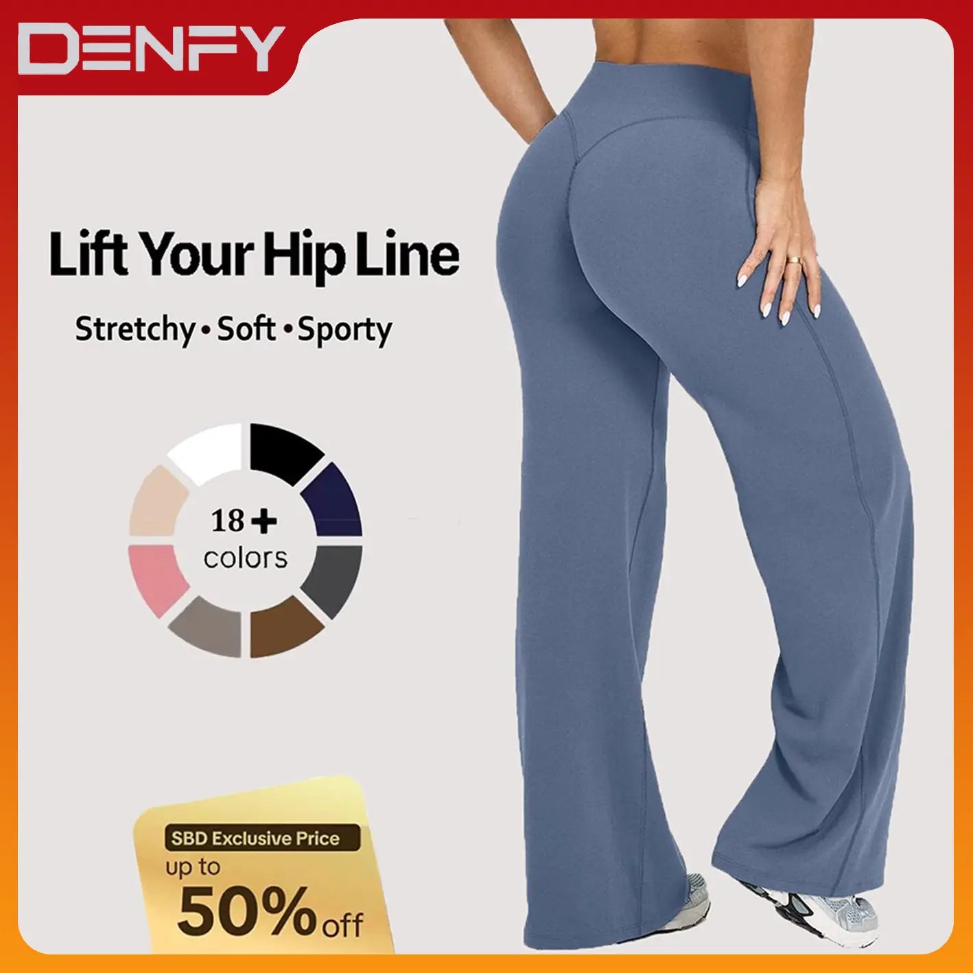 DENFY Softmotion Women's Straight Leg Fitness Leggings with 31" Inseam for Gym, Yoga, and Outdoor Activities
