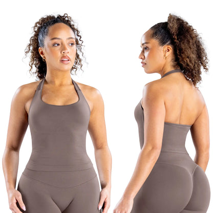 DEEFY Seamless Halter Top for Women - Activewear and Fitness Gymwear for Yoga, Pilates, and Outdoor Activities