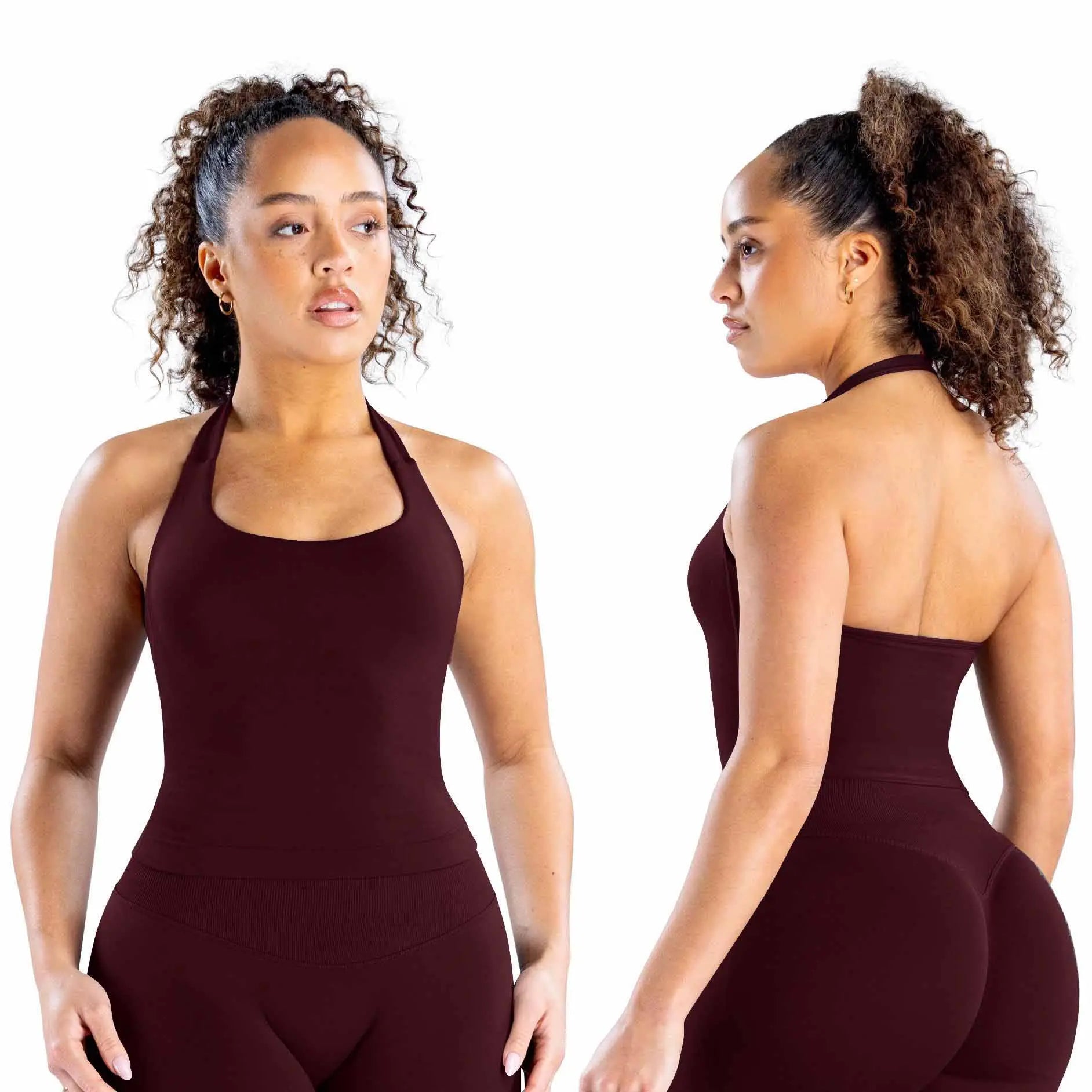 DEEFY Seamless Halter Top for Women - Activewear and Fitness Gymwear for Yoga, Pilates, and Outdoor Activities
