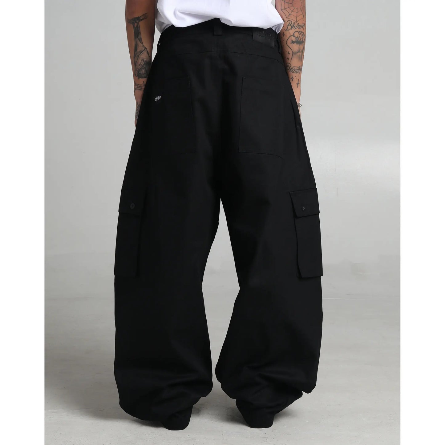Twill Cargo Pants with Balloon Silhouette