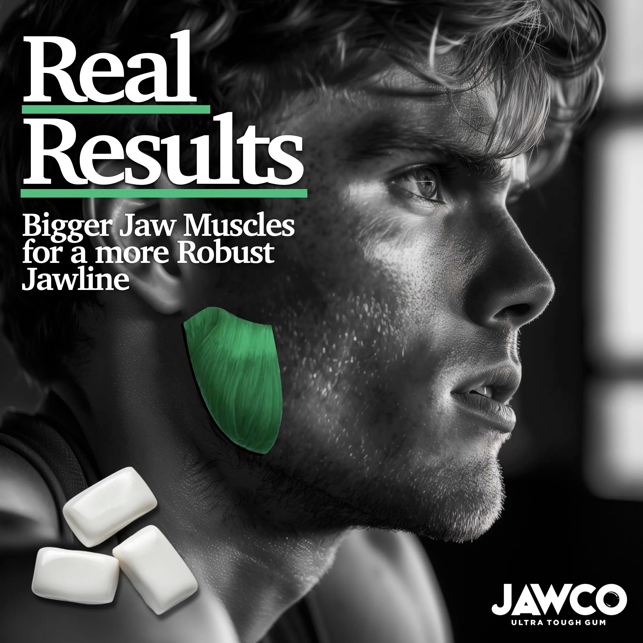JAWCO Ultra-Durable Jawline Chewing Gum | Enhance Jawline Definition | 15X Strength | Mint Flavor Facial Fitness Gum (35 Pieces)