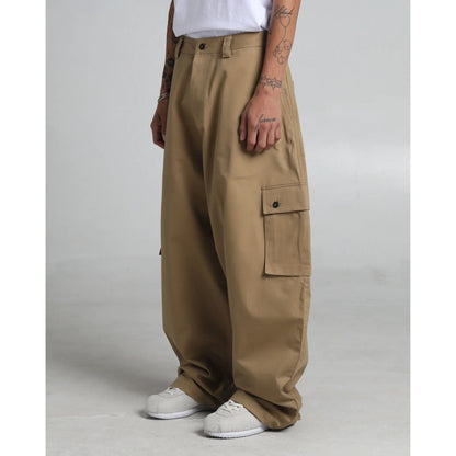 Twill Cargo Pants with Balloon Silhouette