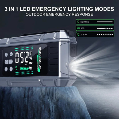 BIUBLE 10000A Multifunctional Portable Car Jump Starter with 26800mAh Battery, 150PSI Tire Inflator, 65W PD Fast Charging Power Bank, and Emergency Vehicle Accessories
