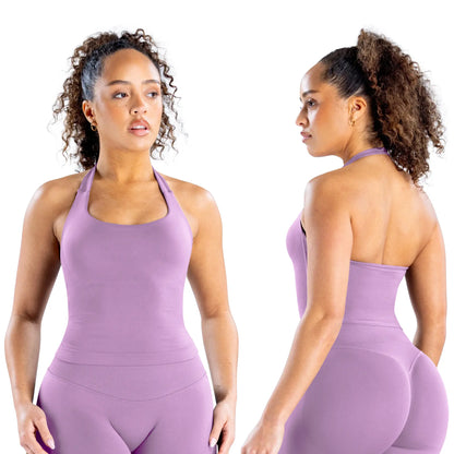 DEEFY Seamless Halter Top for Women - Activewear and Fitness Gymwear for Yoga, Pilates, and Outdoor Activities