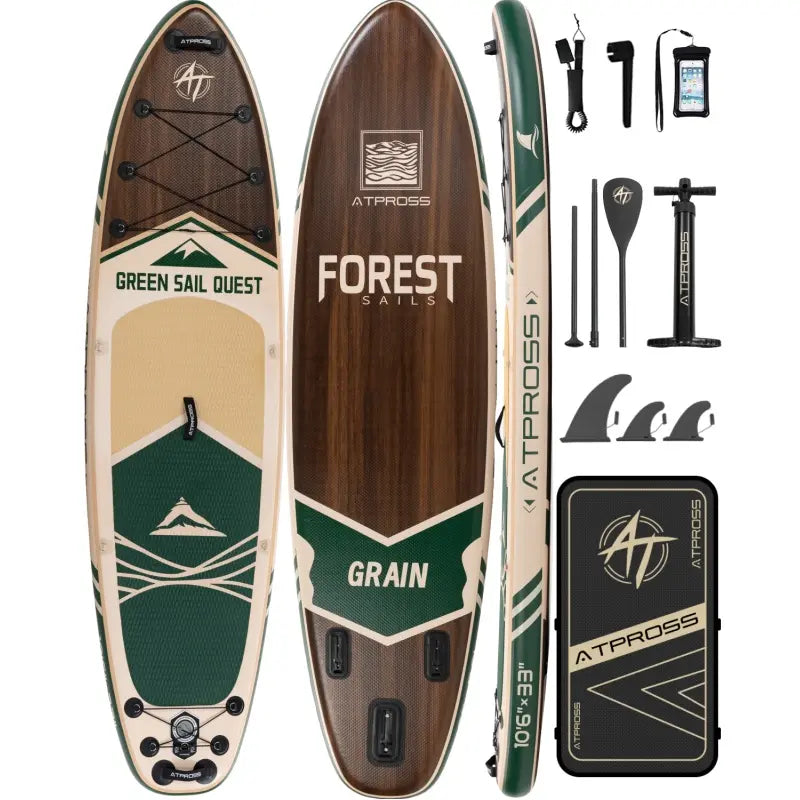 Pro 10'6" x 33" Extra Wide Stand-Up Paddleboard, 400 lbs Capacity, Anti-Slip EVA Surface, Compact Portable Accessories Kit, Stable Watercraft for Beginners and Yoga Enthusiasts