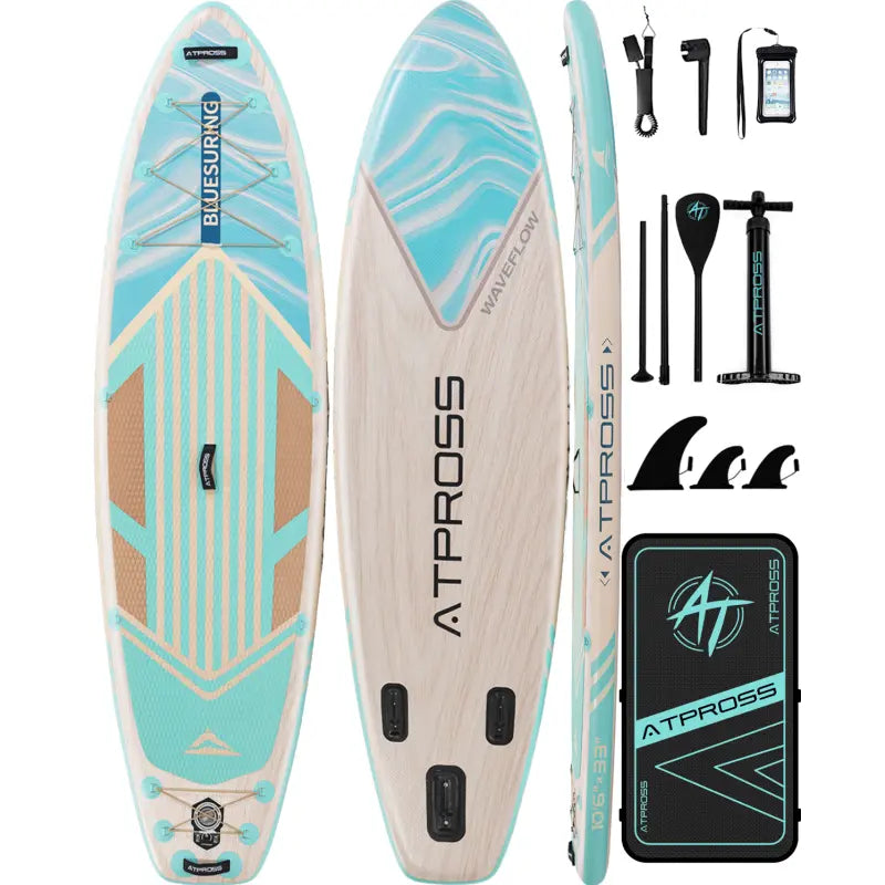 Pro 10'6" x 33" Extra Wide Stand-Up Paddleboard, 400 lbs Capacity, Anti-Slip EVA Surface, Compact Portable Accessories Kit, Stable Watercraft for Beginners and Yoga Enthusiasts