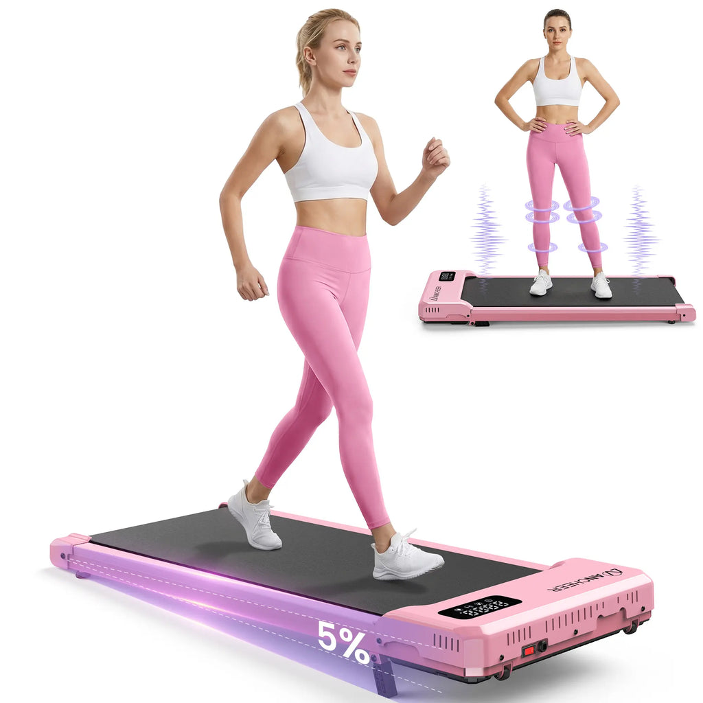 Compact Under-Desk Treadmill with Incline and Vibration Massage Plate - 2.5HP Portable Fitness Machine for Home and Office, Remote Control and LED Display Included