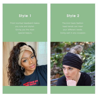 CUBIDUPI 6-Piece Bohemian Wide Headband Set – Breathable Yoga Sweatbands for Women, Ideal for Running and Fitness Activities