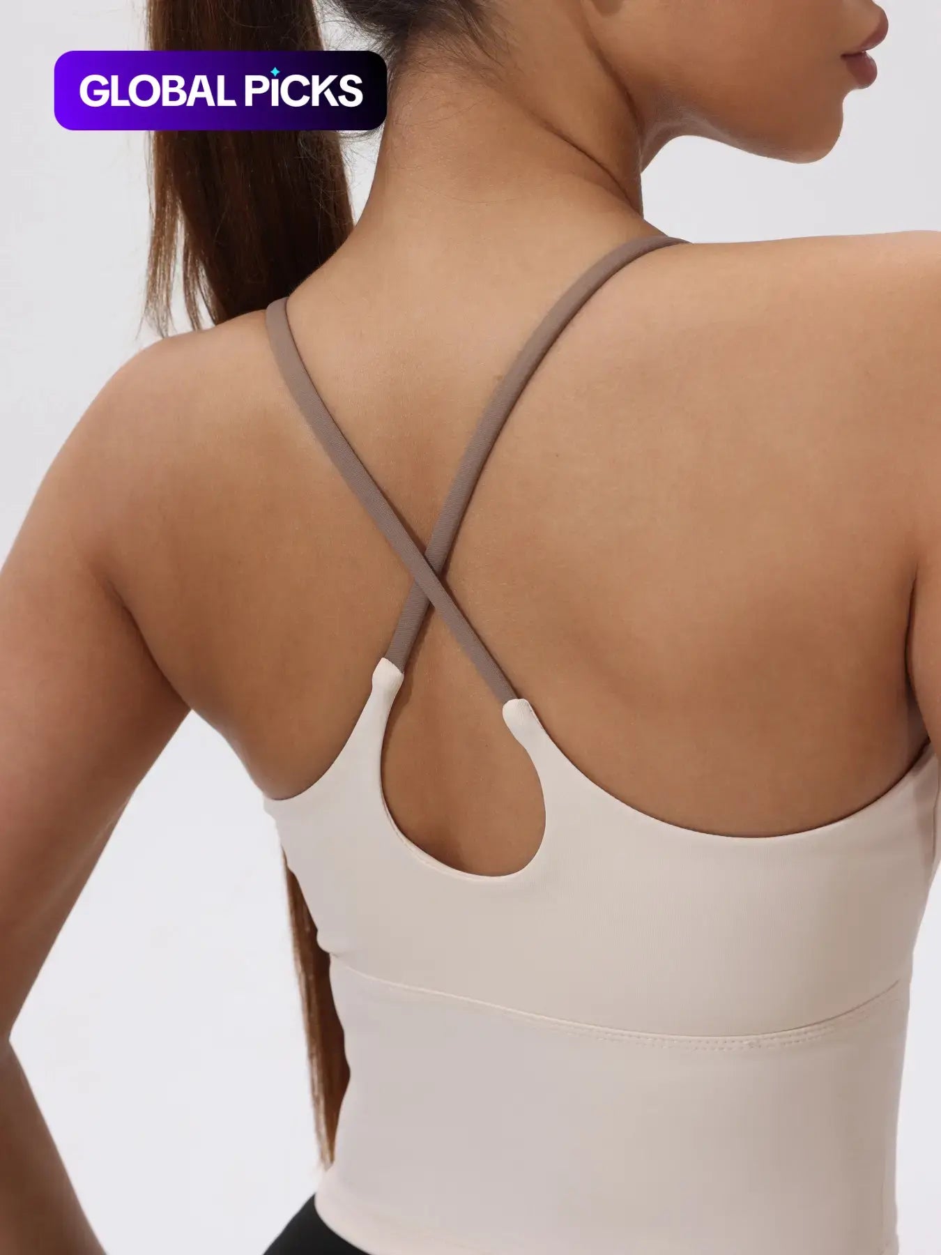 Women's Colorblock Stretchy Sports Tank Top with Fixed Cups - Cropped Activewear for Workout and Yoga