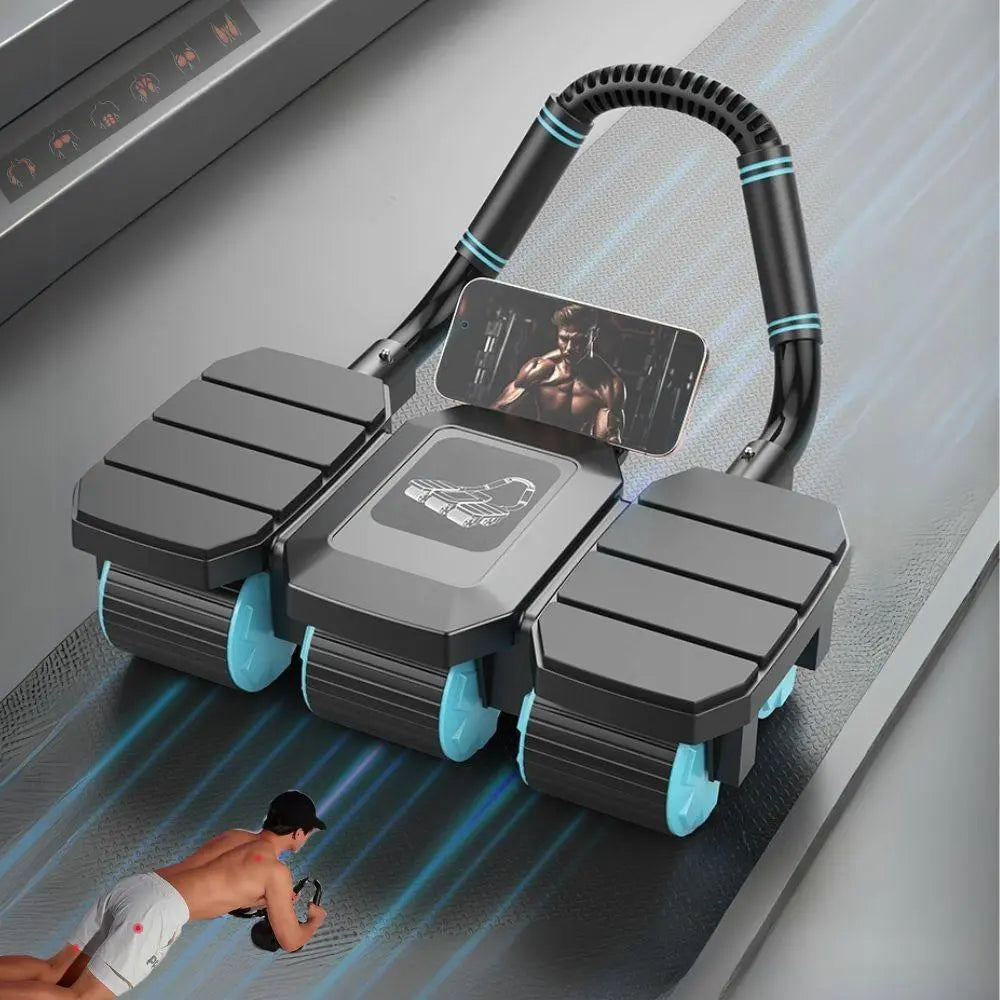 Automatic Rebound Abdominal Wheel Roller with 6-Wheel Design for Core Workouts and Home Gym Fitness