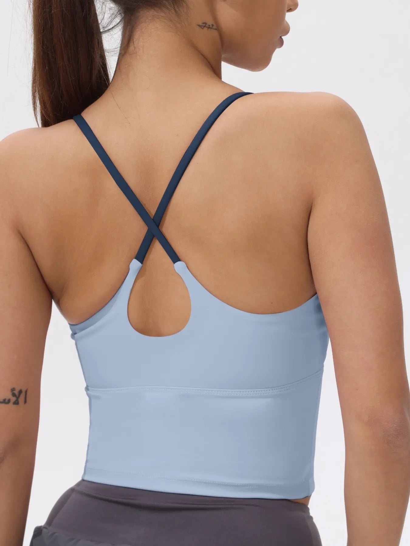 Women's Colorblock Stretchy Sports Tank Top with Fixed Cups - Cropped Activewear for Workout and Yoga