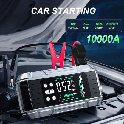 BIUBLE 10000A Multifunctional Portable Car Jump Starter with 26800mAh Battery, 150PSI Tire Inflator, 65W PD Fast Charging Power Bank, and Emergency Vehicle Accessories