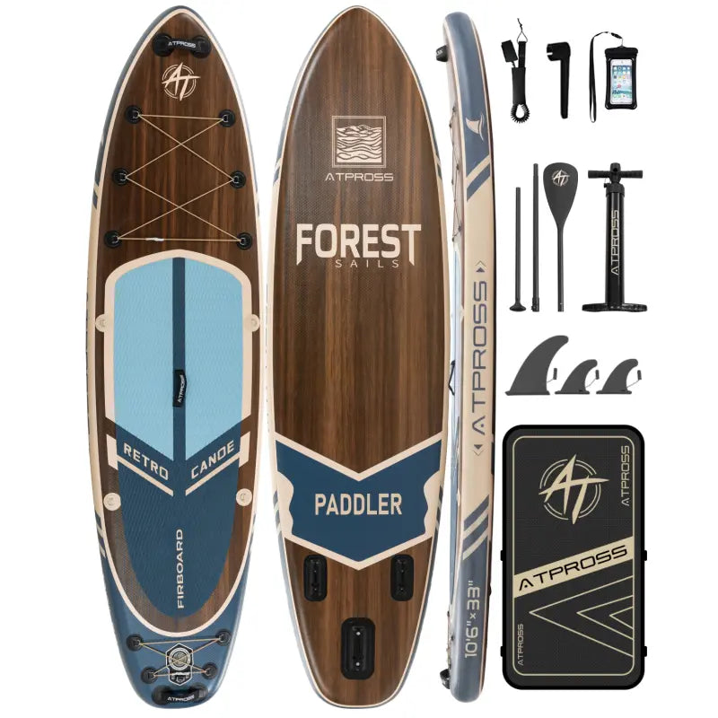 Pro 10'6" x 33" Extra Wide Stand-Up Paddleboard, 400 lbs Capacity, Anti-Slip EVA Surface, Compact Portable Accessories Kit, Stable Watercraft for Beginners and Yoga Enthusiasts