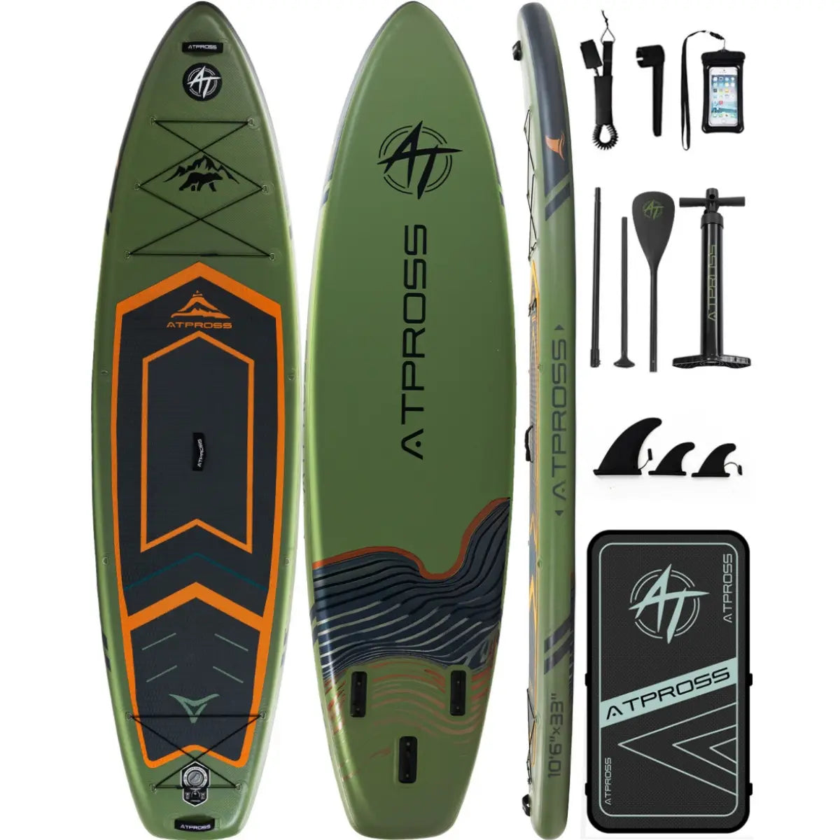 Pro 10'6" x 33" Extra Wide Stand-Up Paddleboard, 400 lbs Capacity, Anti-Slip EVA Surface, Compact Portable Accessories Kit, Stable Watercraft for Beginners and Yoga Enthusiasts