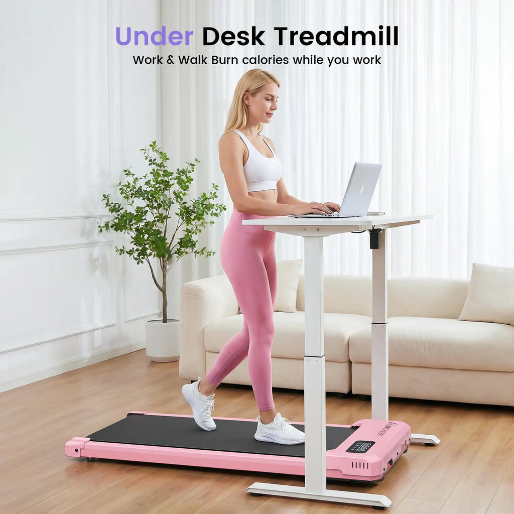 Compact Under-Desk Treadmill with Incline and Vibration Massage Plate - 2.5HP Portable Fitness Machine for Home and Office, Remote Control and LED Display Included