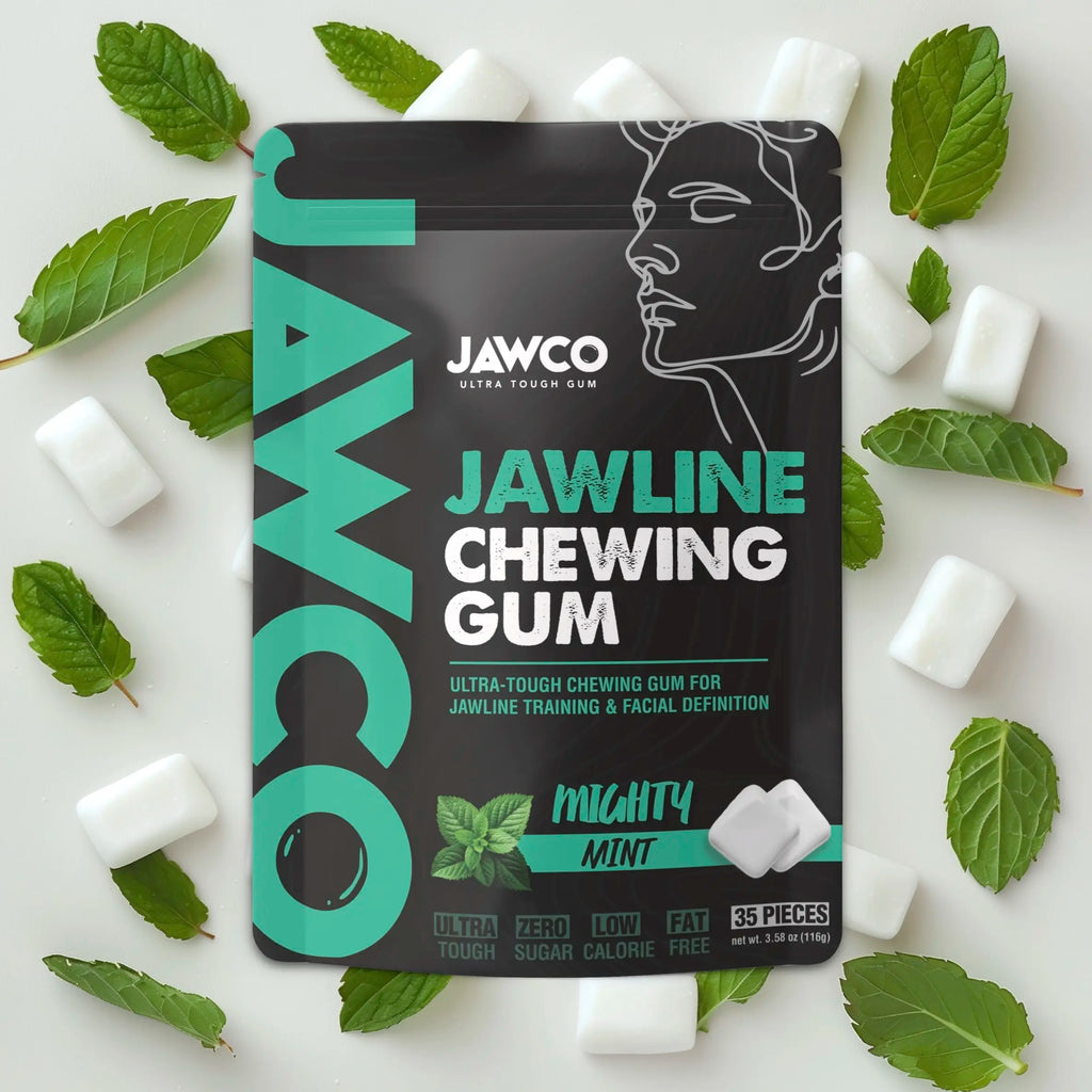 JAWCO Ultra-Durable Jawline Chewing Gum | Enhance Jawline Definition | 15X Strength | Mint Flavor Facial Fitness Gum (35 Pieces)