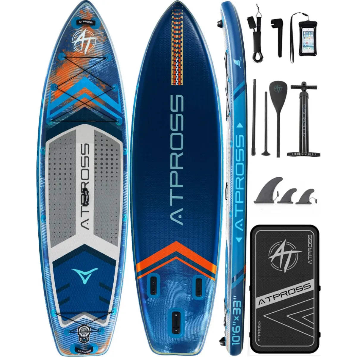 Pro 10'6" x 33" Extra Wide Stand-Up Paddleboard, 400 lbs Capacity, Anti-Slip EVA Surface, Compact Portable Accessories Kit, Stable Watercraft for Beginners and Yoga Enthusiasts