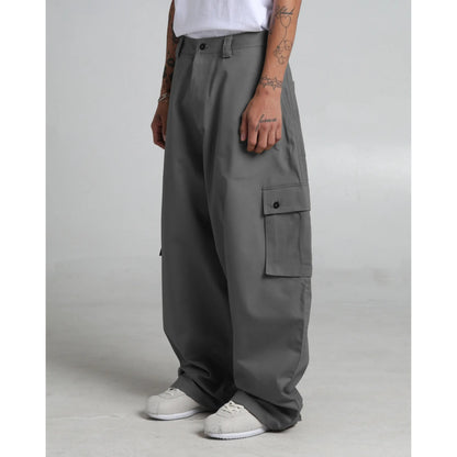 Twill Cargo Pants with Balloon Silhouette