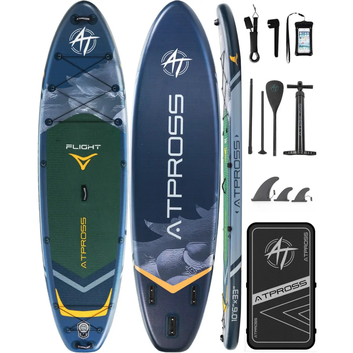 Pro 10'6" x 33" Extra Wide Stand-Up Paddleboard, 400 lbs Capacity, Anti-Slip EVA Surface, Compact Portable Accessories Kit, Stable Watercraft for Beginners and Yoga Enthusiasts