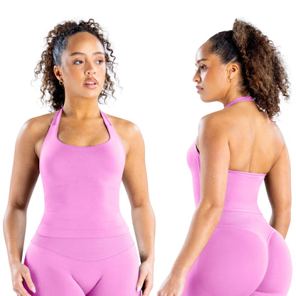 DEEFY Seamless Halter Top for Women - Activewear and Fitness Gymwear for Yoga, Pilates, and Outdoor Activities