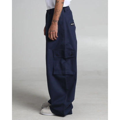 Twill Cargo Pants with Balloon Silhouette