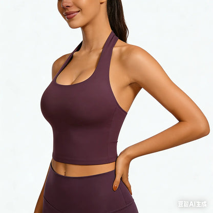 DEEFY Seamless Halter Top for Women - Activewear and Fitness Gymwear for Yoga, Pilates, and Outdoor Activities