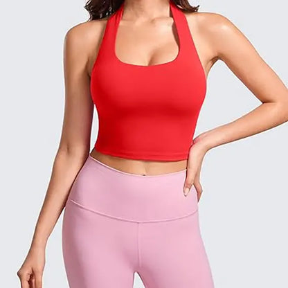 DEEFY Seamless Halter Top for Women - Activewear and Fitness Gymwear for Yoga, Pilates, and Outdoor Activities